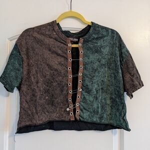 Kids Two-Tone Green and Brown Shirt